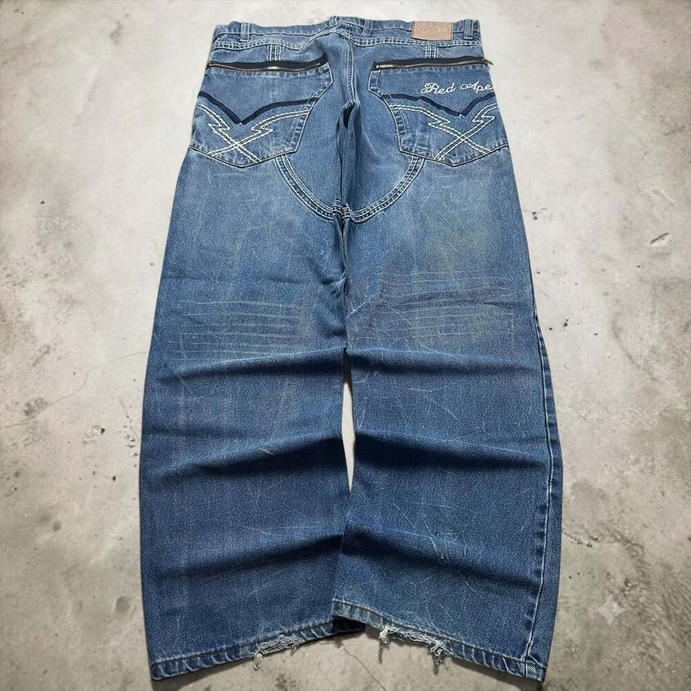 Red Ape Vintage Men's Regular Fit Blue Jeans (Size: 38 x 31)